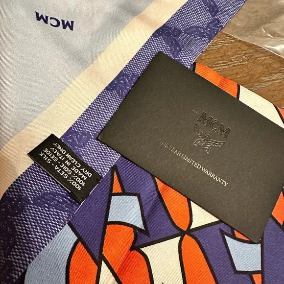 NWT MCM 100% Silk Scarf💎Authentic - Picture 17 of 17